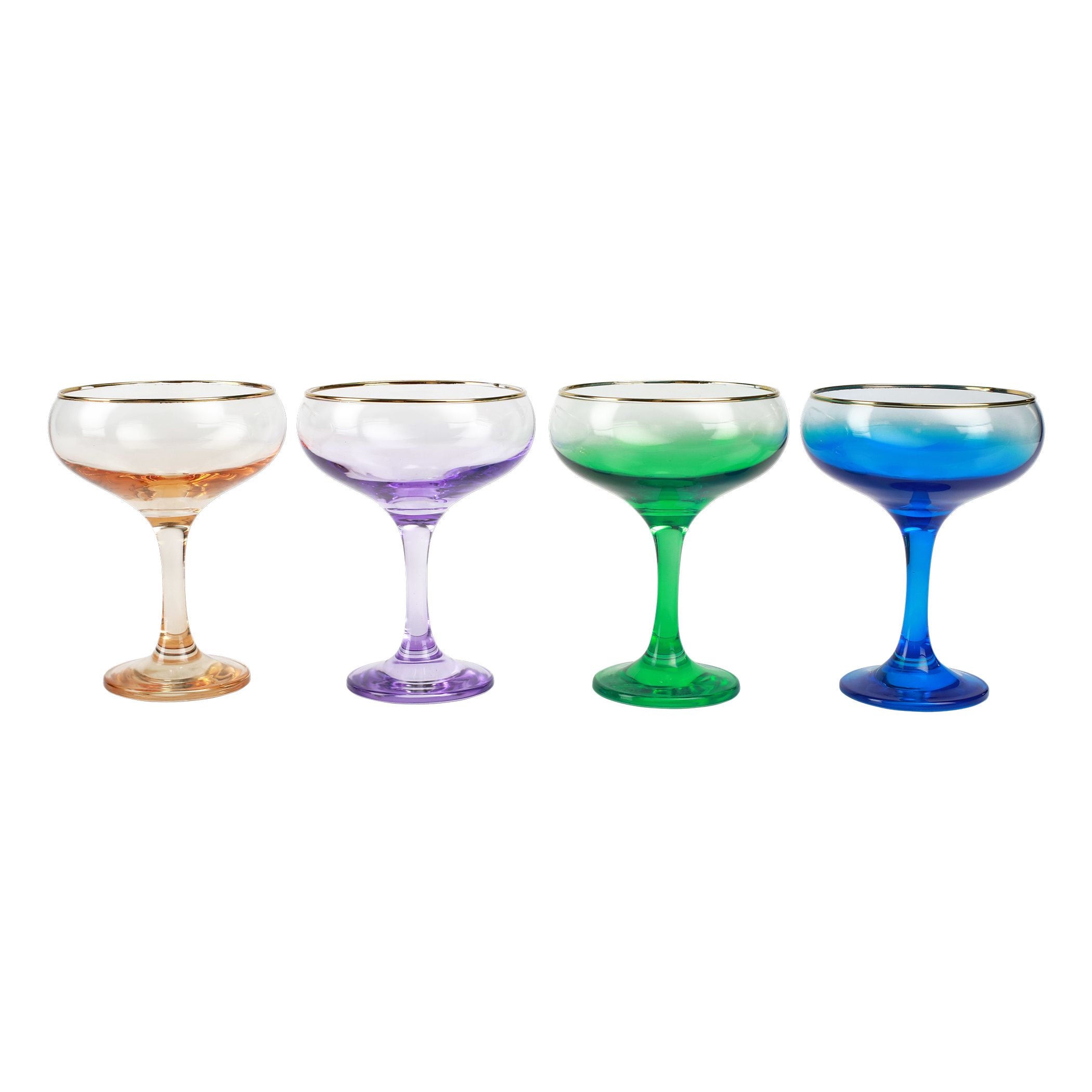 Vietri Rainbow Green Coupe Champagne Glass