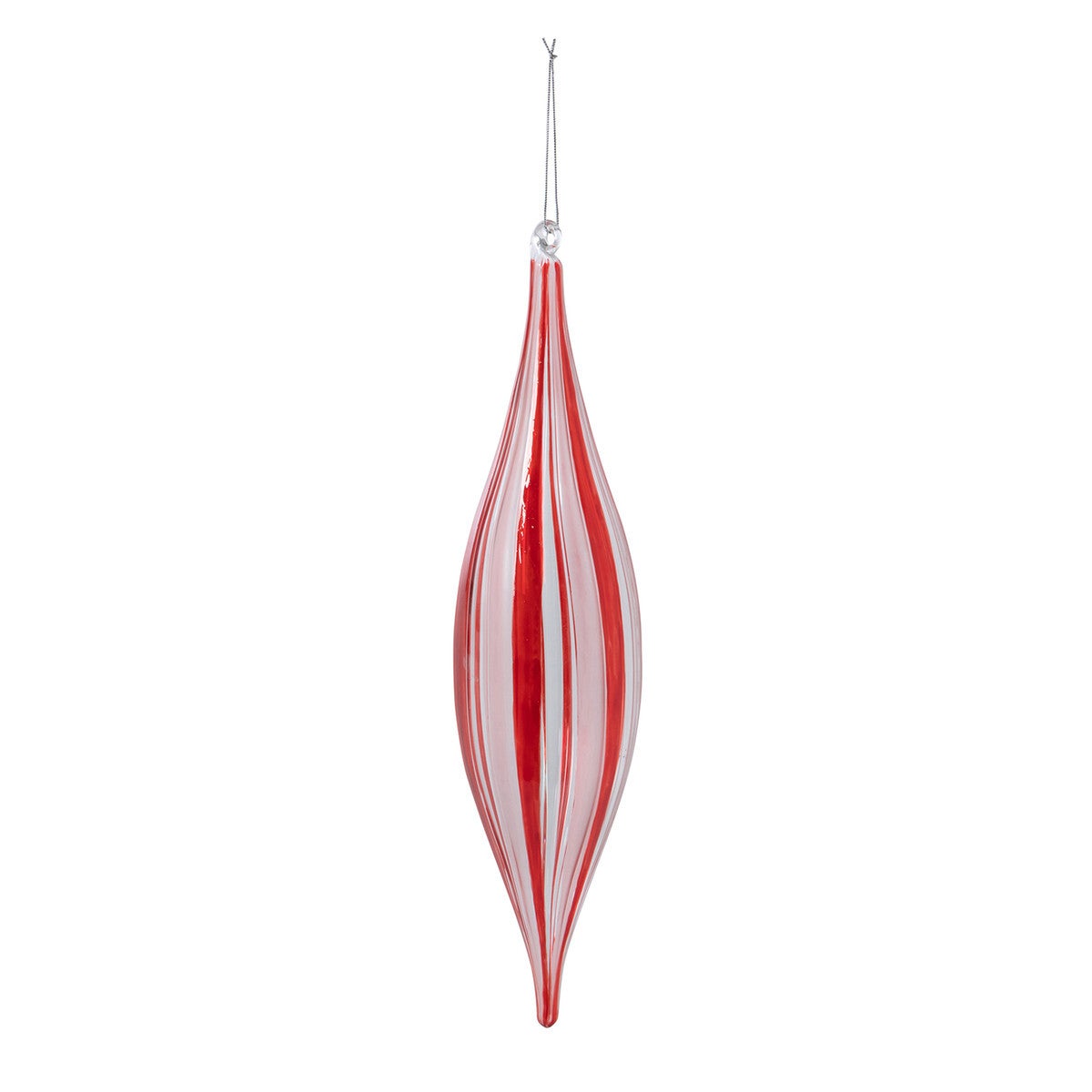 Peppermint Stripe Glass Finial Ornament